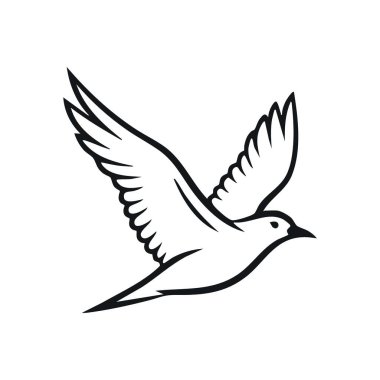 Zarif Beyaz Kuş uçuyor. Geniş kanatlı, stilize olmuş kuş türü derin bir boşluğa doğru yükselir. Bu sembol huzur, iyimserlik ve zincirsiz özgürlüğü temsil ediyor..