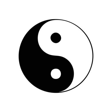 Yin Yang Sembol Uyum Dengesi. Bu zamansız simge ikililiği, karşıt güçlerin birbirine bağlılığını ve evrendeki mükemmel dengeyi simgeler..