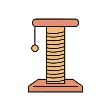 Cat Activity Post Illustration dergisi. Pençe sağlığı için hayati önem taşıyan bir kedi oyun istasyonunun canlı grafiği. Konfor, nişan ve evcil hayvanlar için mutlu bir ev ortamı sunar.