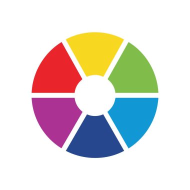 Renkli Bölümlü Çember Tasarımı. Bu canlı, çoklu spektral halka birliği, çeşitliliği ve tam bir döngüyü temsil ediyor. Taşıma seçenekleri, ilerleme veya uyum için mükemmel.