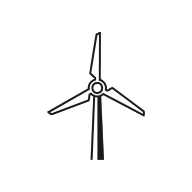 Temiz Enerji Rüzgârı Türbini Simgesi. Sürdürülebilir güç üretimini sembolize eden tek renkli yel değirmeni. Çevreye duyarlı, daha yeşil bir gelecek için önemli bir adım..