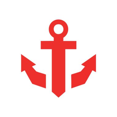 Kırmızı Çapa Simgesi. Koyu bir arka planda canlı kırmızı bir grafik. Denizcilik temaları için güvenlik, umut ve sarsılmaz gücü temsil eder.