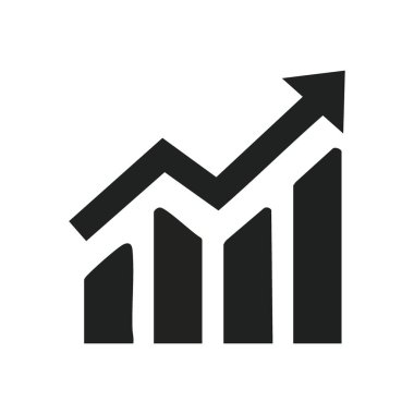 Büyüme Grafik Simgesi Simgesi. Modern grafik piyasa ilerlemesini ve finansal ilerlemeyi temsil ediyor. Ticari başarıları, veri analizlerini veya stratejik kazançları göstermek için idealdir. Refahı sembolize eder.