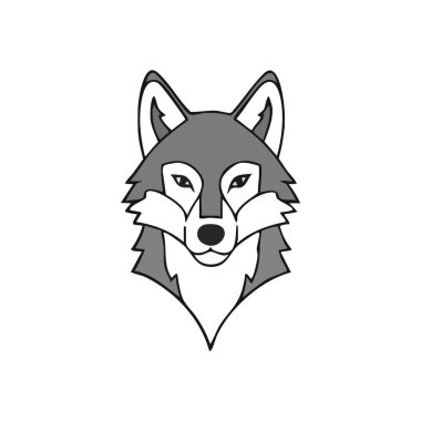Regal Wolf İkon İllüstrasyon Başkanı. Güçlü bir köpeğin yüzünün bu minimalist tasviri vahşi doğanın vahşi ruhunu somutlaştırıyor. Bilgeliği ve özgürlüğü temsil eder..