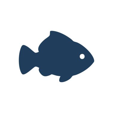 Minimalist Mavi Balık Simgesi. Karanlık bir arkaplanda parlak bir deniz yaratığı amblemi. Su sağlığı, doğa ve dingin ortamları sembolize eder. Dijital tasarımlar için harika.