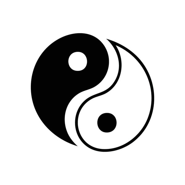 Yin Yang Symbol of Unity. This ancient Taoist emblem illustrates duality and balance. It beautifully represents the interconnectedness and complementary nature of opposing forces.