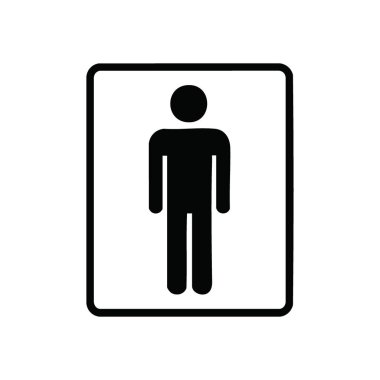 Erkek Sembol Simgesi Simgesi. Erkekleri temsil eden minimalist siyah beyaz tabela. Kamu tesisleri, tuvaletler ya da cinsiyet tespiti için ideal. Temiz ve evrensel olarak tanınmış.
