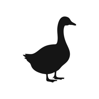 Zarif Kaz Silüeti Çizimi. Zarif bir su kuşu ana hatları ihtiyatı ve doğayı tasvir eder. Bu basit tasarım çeşitli kavramlar ve projeler için mükemmeldir..