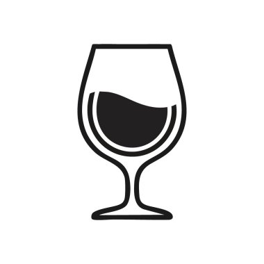 Zarif Şarap Cam Simgesi. Minimalist grafik, rahatlama ve kutlamayı temsil eden şık bir içme teknesi sunuyor. Dijital menüler, olay davetleri veya uygulama arayüzleri için ideal.