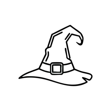 Cadılar Bayramı Cadı Şapkası Tasarımı. Bu ayırt edici başlık büyüleyici büyüler ya da şenlikli kostümler için idealdir. Esrarengiz gücü ve büyüleyici gizemi simgeler..