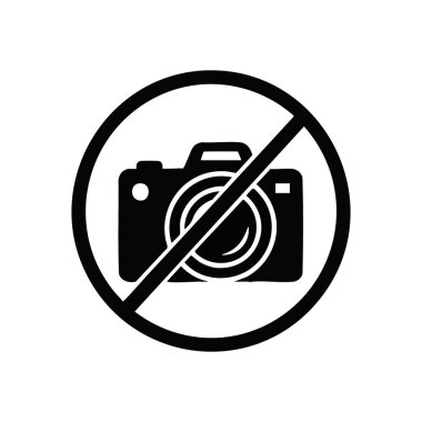 Fotoğraf tabelası yok. Kayıt cihazlarına izin verilmediğini gösteren dairesel amblemi temizle. Yasak bölgelerde mahremiyet, güvenlik veya telif hakkı korumasını belirtir.