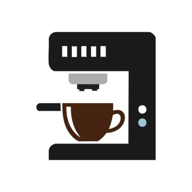 Modern Bira Makinesi Simgesi. Kahverengi bardaklı bir içecek imalatçısının gösterişli, minimalist bir tasviri, sabah ayinleri için ideal. Tazeleyici başlangıcı sembolize eder Yeni bir güne ya da rahatlatıcı bir duraklamaya.