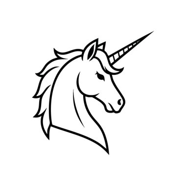 Görkemli Beyaz Tek Boynuzlu At Başı. Efsanevi bir canavarın pırıl pırıl bir tasviri. Bu zarif sanat eseri saflığı, büyüyü ve hayallerin peşinde koşmayı sembolize eder..