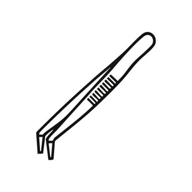 Hassas Cımbız Simgesi. Çok yönlü, küçük, sürükleyici bir aletin zarif grafiği. Hassas görevler için ideal titiz bakım ve doğru işleme gerektiriyor.