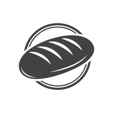 Zanaatkar Loaf Amblemi. Tek renkli bir grafikle iyi pişmiş ve kenarları çizilmiş. Bu zamansız tasarım mutfak geleneğini, besinleri ve taze malzemeleri temsil eder..