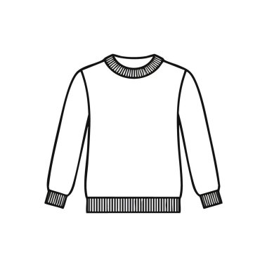 Klasik Beyaz Atlama İllüstrasyonu. Çok yönlü bir unisex sweatshirt 'ün temiz grafiği, moda tasarım şablonları, giyim katalogları veya dijital perakende vitrinleri için ideal. Gerekli kıyafetler..