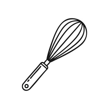 Klasik Kitchen Utensil Simgesi. Mutfak aletinin basit grafiksel temsili. Yemek pişirme çabaları, yemek temaları ve ev hazırlama kavramları için mükemmel, iç beceriyi sembolize eden.