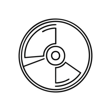 Dinamik Çember Element Tasarımı. Dönen bir bileşenin basit siyah ve beyaz vektör anahatları. Sürekli hareket, gelişme ve analitik bozulma iletir. Çeşitli projeler için ideal.