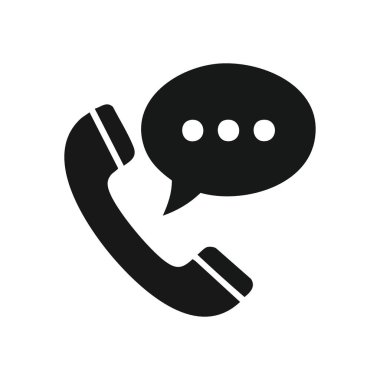 Telefon ve Mesaj Baloncuk Simgesi. Bu modern dijital grafikte konuşma bulutu olan bir telefon ahizesi var. Devam eden sözlü ya da yazılı diyaloğu sembolize eder, müşteri desteği için idealdir ve.