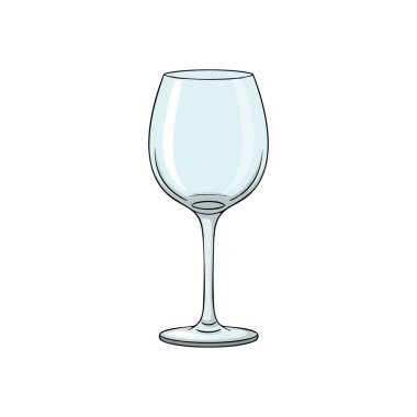 Zarif Şarap Kadehi Çizimi. Karanlık bir arka planda el değmemiş şeffaf bir kadeh. Kutlamayı ve sofistike eğlenceyi simgeliyor. İçecek kavramları ya da lüks tasarımlar için ideal.