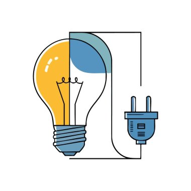 Parlak Fikir Güç Kaynağı Grafiği. Bu çizim yenilikleri ve akımın akışını tasvir eder. Yeni kavramların ve verimli çözümlerin oluşumunu temsil eder..