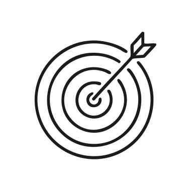 Hedefe Doğru Vuruş Simgesi. Hedefi delip geçen bir ok hassasiyeti ve başarıyı temsil eder. Bu net grafik başarıyı, hedeflere ulaşmayı ve odaklanmış başarıyı simgeler..