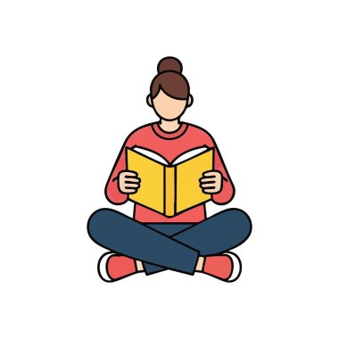 Düz Çizim kitabı okuyan kişi. Sarı bir yayına kendini kaptırmış bir birey rahat bir şekilde oturur. Bu resim bilgiyi, eğitimi ve odaklanmış öğrenmeyi sembolize eder..