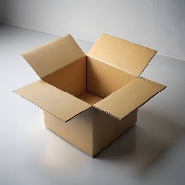 Open Cardboard Box Mockup - High-Quality Packaging Design for Shipping and Storage clipart