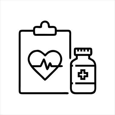 Medicine Pill Bottle Icon - Modern Gradient Outline of Supplement Container with Capsules clipart