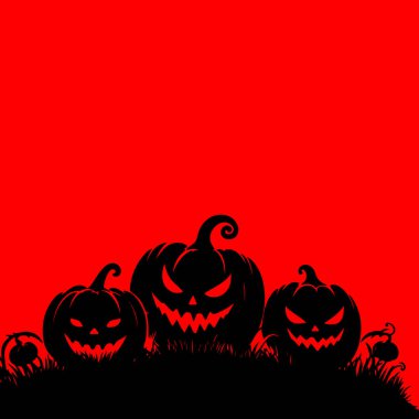 Cadılar Bayramı Dehşeti Balkabağı Siluet Vektörü Tanımlama 