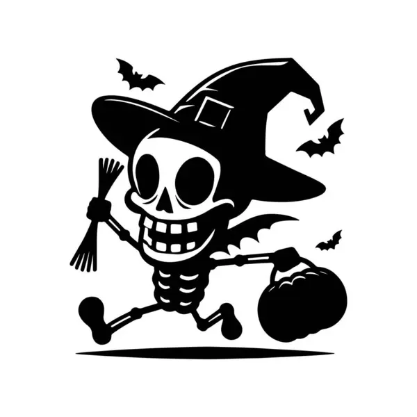 Büyük Korku Cadılar Bayramı Siluetleri Beyaz Arkaplan üzerinde Simge Vektör illüstrasyonu.