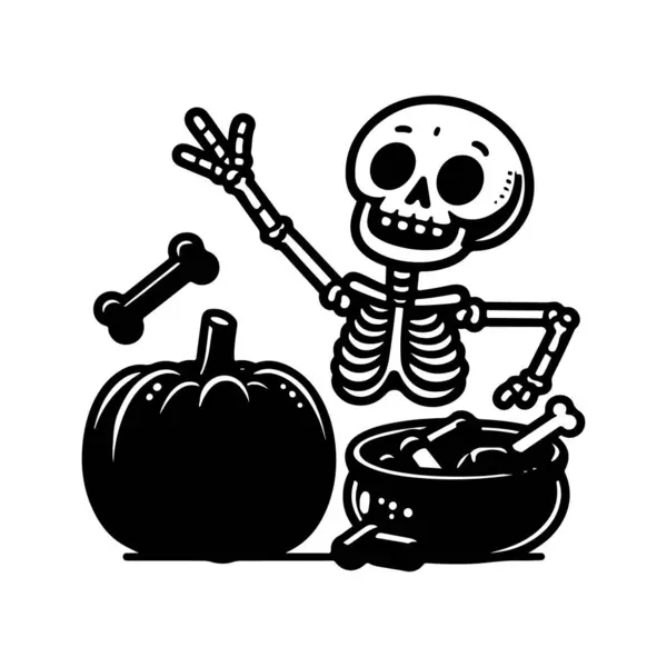 Büyük Korku Cadılar Bayramı Siluetleri Beyaz Arkaplan üzerinde Simge Vektör illüstrasyonu.