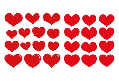 Kalp Şekli Simgesi, Romantik Kalp Vektör Sanatı, Beyaz Arkaplanda Aşk Simgesi Resimleri.