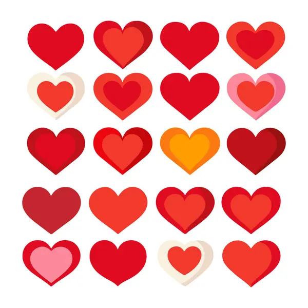 Kalp Şekli Simgesi, Romantik Kalp Vektör Sanatı, Beyaz Arkaplanda Aşk Simgesi Resimleri.