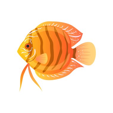 Coloring Aquarium Clownfish Vector Art Illustration on White Background. 