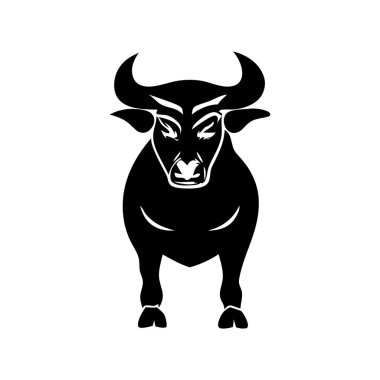 Kızgın Boğa Siluet Vektör Resimleri Beyaz Arkaplanda