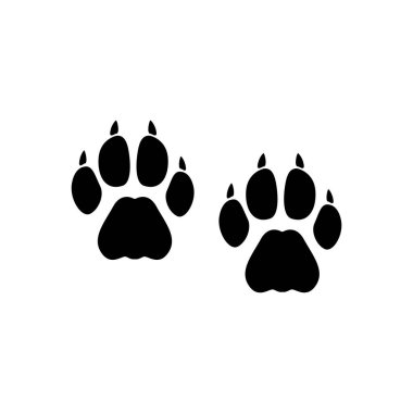 Beyaz arkaplanda hayvan pençesi yazdırma ikonu vektör çizimi