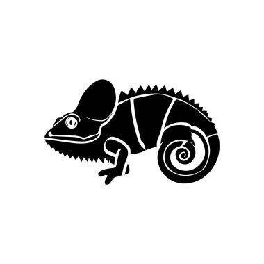 A chameleon icon silhouette vector on a white background