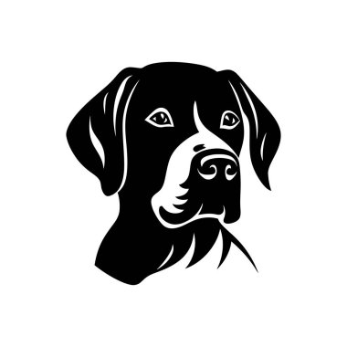 Köpek kafası siluet vektör sanatı. Köpek kafası logosu tasviri