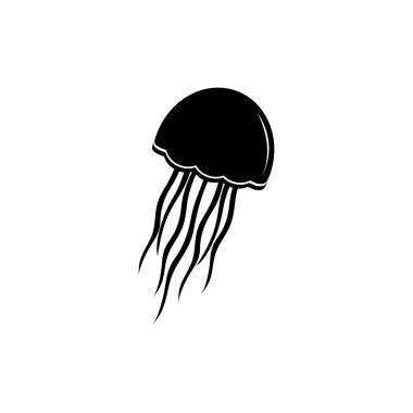 Jellyfish icon vector silhouette illustration clipart