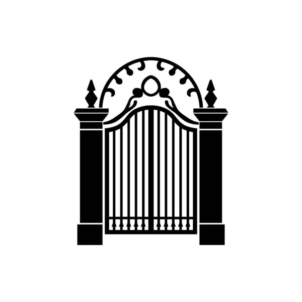 Beyaz arkaplanda geçit simgesi çizimi izole edildi. Kapı simgesi vektörü