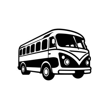 Beyaz Arkaplanda Yolcu Otobüs Vektörü Simgesi.