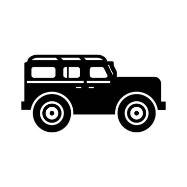 Beyaz Arkaplanda Taraflı Görüntü Gösteren Biçimli Otomatik Araç Simgesi.