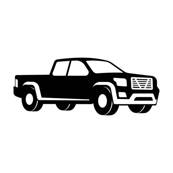 Beyaz Arkaplan 'da Basit Bir Kamyonet Tarafı Görünümü Simge Vektörü ResmiComment.