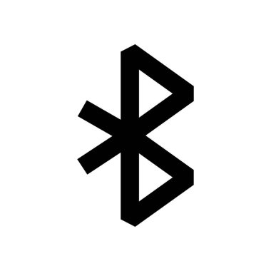 Beyaz Arkaplanda Basit bir Bluetooth İmza Simgesi Vektör İllüstrasyonu.