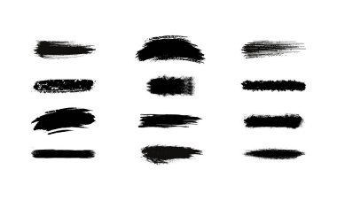 Vektör Resimlerinde El Çizimi Siyah Vuruşlar Fırça Tasarımı.