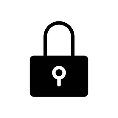 Beyaz arkaplanda Basit bir Asma Kilit Simgesi Vektör Görünümü