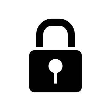 Beyaz arkaplanda Basit bir Asma Kilit Simgesi Vektör Görünümü