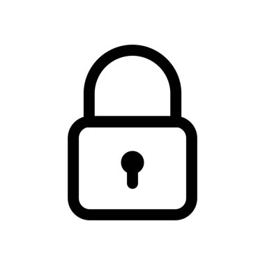 Simge Satırı Sanat Vektörü Resmini Kilitle. Beyaz Arkaplanda Kilit Simgesi İzole Edildi.