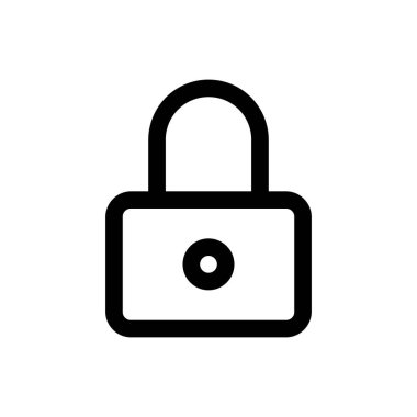 Simge Satırı Sanat Vektörü Resmini Kilitle. Beyaz Arkaplanda Kilit Simgesi İzole Edildi.